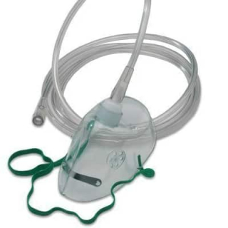 Детская кислородная маска с носовым зажимом и трубкой 2 м