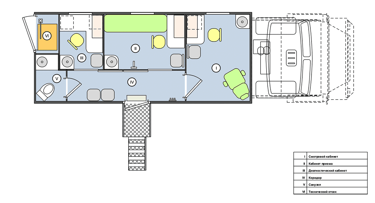 Мобильный ФАП – 3 кабинета.
