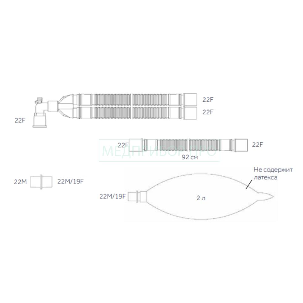 Covidien 301NP14333 - дыхательный контур для анестезии Covidien 301NP14333 - дыхательный контур для анестезии
