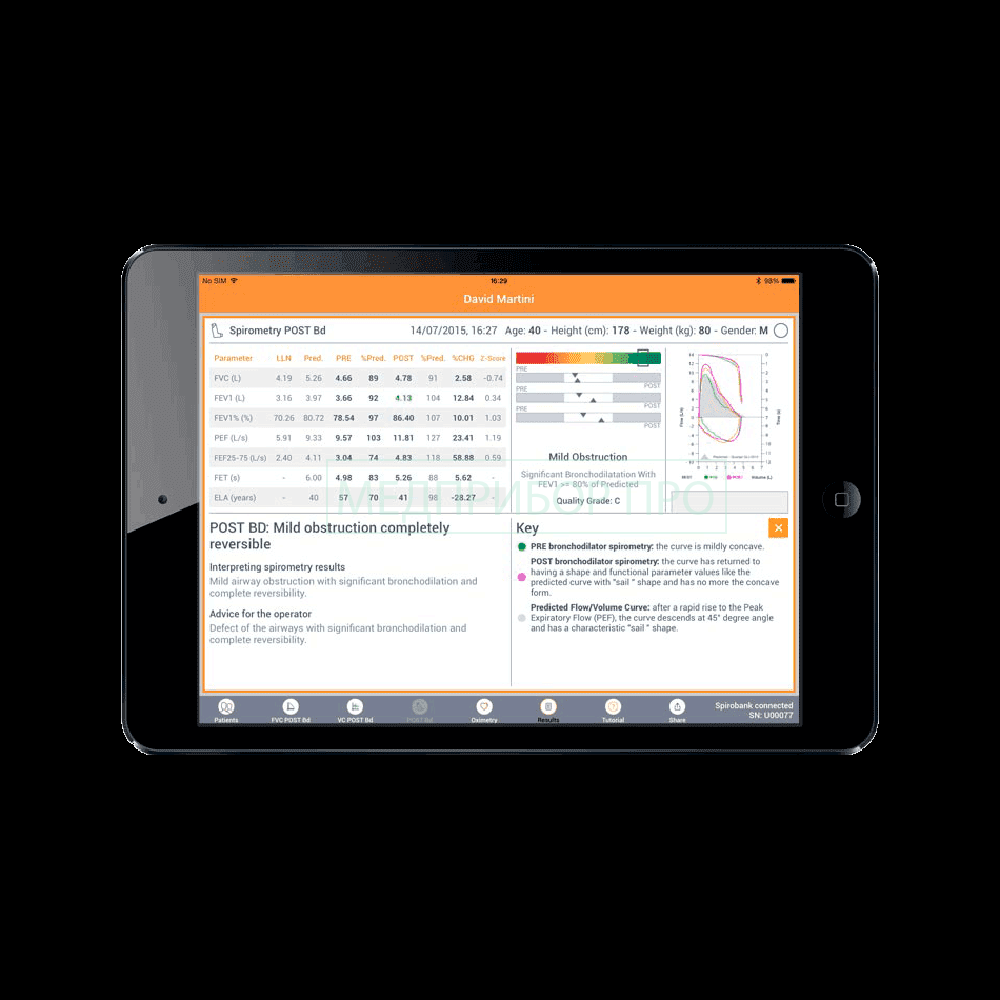 Mir Spirobank II Smart - спирометр для IPAD