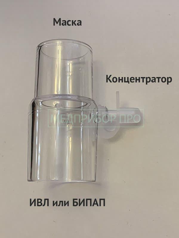 Переходник для подключения концентратора кислорода к ИВЛ Переходник для подключения концентратора кислорода к ИВЛ